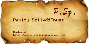 Papity Szilvánusz névjegykártya